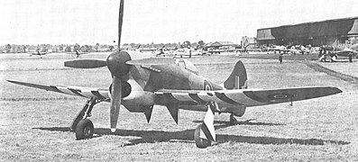 Tempest Mk. V – Early production model, note the protruding barrels of the 20 mm Hispano Mk.II guns.