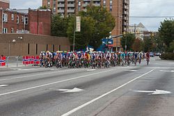 Peloton during the race