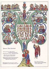 Tree of Jesse by Herrad of Landsberg, 1180 (part of manuscript Hortus deliciarum