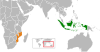 Location map for Indonesia and Mozambique.