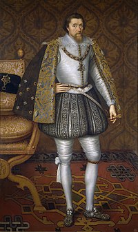 James I of England from the period 1603–1613, by Paul van Somer I (1576–1621)