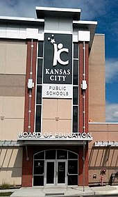 Headquarters of the Kansas City Public Schools, which serves the inner core of the city limits Kc board of ed 2017-05-25.jpg