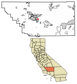 Location of Fuller Acres in Kern County, California.