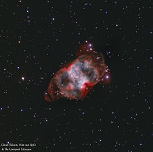 Туманность Маленькая Гантель M76 от Горана Нильссона, Вима ван Берло и Ливерпульского телескопа.