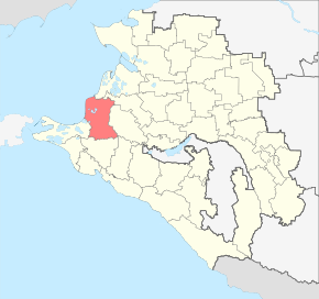 Slavjanský rajón na mapě Krasnodarského kraje