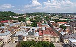 從利沃夫高城堡看下去的利沃夫歷史城區全景