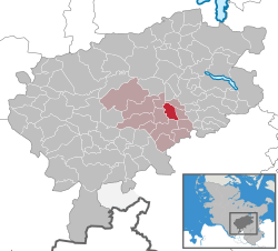 Elhelyezkedése Schleswig-Holstein térképén