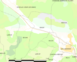 Mapa obce Sinsat