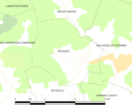 Mapa obce Régades