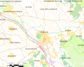 Mapa obce Cavaillon