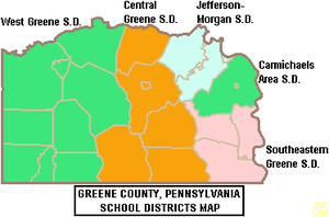 Map of Greene County Pennsylvania School Districts.png