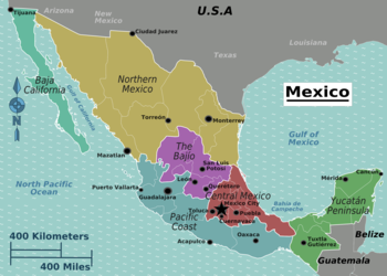 ایالات متحد مکزیک و منطقه‌های آن