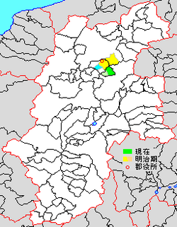 Vị trí huyện Hanishina trên bản đồ tỉnh Nagano