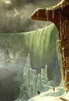 Ниагара, Столовая скала зимой, холст, масло, картина Франсуа Режи Жинью, ок. 1847, Сенат США.jpg