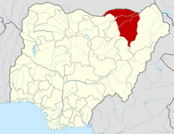 Location of Yobe State in Nigeria