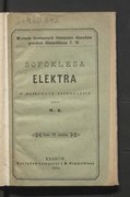 Sofokles Elektra (tłum. Węclewski)