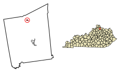 Location of Butler in Pendleton County, Kentucky.