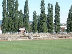 A stadion keleti oldala 2012-ben