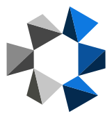 α-Quarzstruktur: Paar spiralförmiger Ketten in Richtung der c-Achse, eine Kette blau hervorgehoben; Blick entlang der c-Achse (3-zählige Achse)
