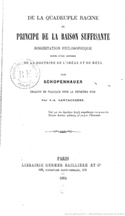 Vignette pour De la quadruple racine du principe de raison suffisante