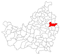 Location of Țaga