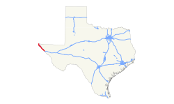 Karte der Texas State Highway 20