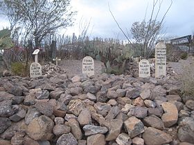 Tombstone-Boot Hill Graveyard-Graves of Billy Clanton, and Frank and Tom McLaury 2.jpg