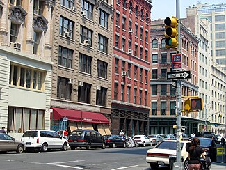 Hudson Street at North Moore Street in Tribeca