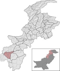 Upper South Waziristan District (red) in Khyber Pakhtunkhwa