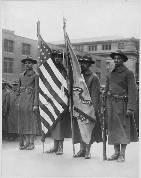 (African American) color bearers of 15th Regiment Infantry, New York National Guard, New York City. . . . - NARA - 533598