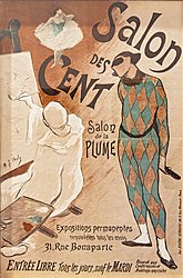 * Henri-Gabriel Ibels poster for the first Salon des Cent exhibition 1893. The exhibition actually opened on 1 February 1894.