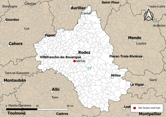 Carte des sites « Seveso seuil haut ».