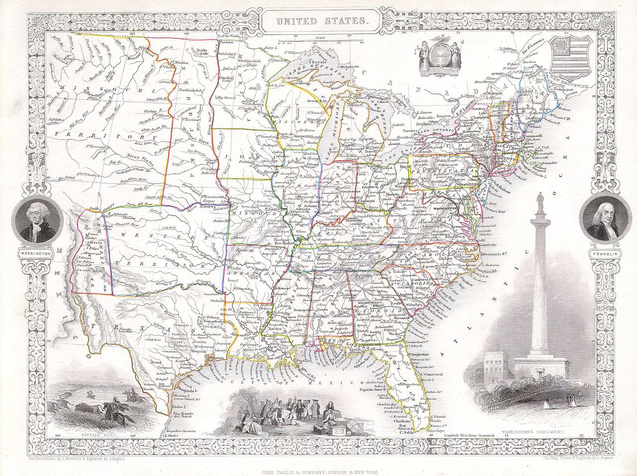 Map of united states in 1850, 1850