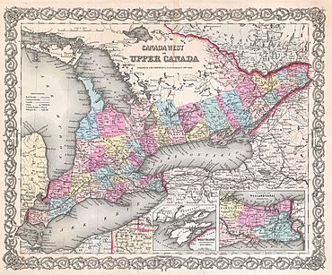 Map of Upper Canada 1855 Colton Map of Upper Canada or Ontario - Geographicus - Ontario2-colton-1855.jpg