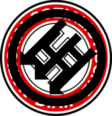 Iron Front Three Arrows through the NSDAP Swastika 3arrows Anti-fascist.png