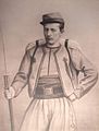 Alfred Ier de La Barre de Nanteuil (1839-1860) en uniforme de zouave pontifical en 1860.