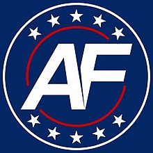 Logo of America First with Nicholas J. Fuentes America First with Nick Fuentes logo.jpg