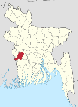 Location of Jhenaidah in Bangladesh
