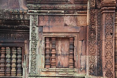 Khmer rinceaux on Banteay Srei, Siem Reap province, Cambodia, unknown architect or sculptor, 10th century