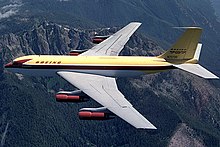 The 707 was based on the 367-80 "Dash 80" Boeing 367-80 in flight.jpg