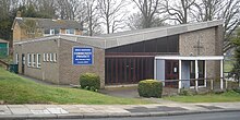 The Church of the Holy Nativity on the Bevendean estate is a Modernist building with a distinctive roofline. Church of the Holy Nativity, Bevendean 02.JPG