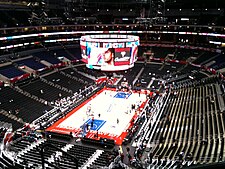 Before a Clippers game, featuring the new hanging scoreboard ClippersStaples.JPG