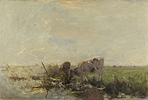 W. Maris, 1880-1910: 'Koeien aan een plas', olieverf op doek