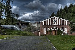 Dalsfoss kraftverk før nåledammen ble fjernet.