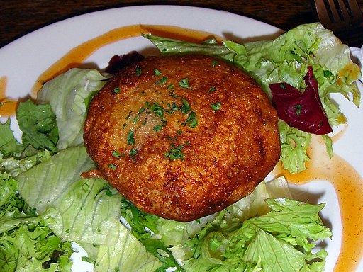 Fishcake on salad