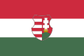 1946–1949 és 1956–1957 között használt állami zászló a "Kossuth-címerrel".