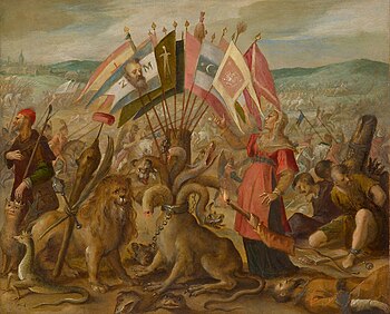 Hans von Aachen - Allegory of the Turkish war- Battle of Kronstadt (Braşov).jpg