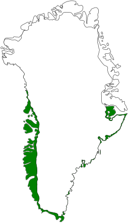 Lage arctische toendra van Groenland