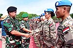 Garuda Contingent for MONUSCO wearing the Desert Camo/Loreng Gurun variant of the Indonesian MultiCam