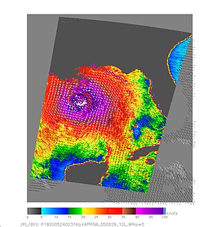QuikSCAT image of Hurricane Katrina on August ...